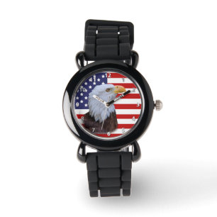 Patriotisk örn och USA flagga Armbandsur