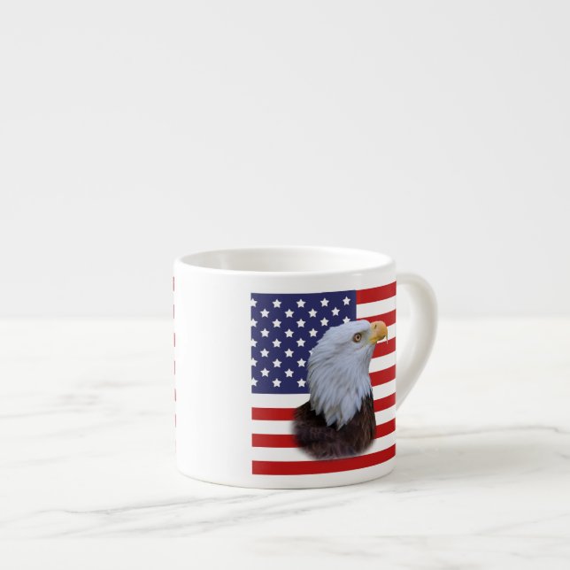 Patriotisk örn och USA flagga Espressomugg (Framsida höger)