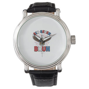 Patriotisk Örn Sex Sju Bruh Vektor Design_1 Armbandsur