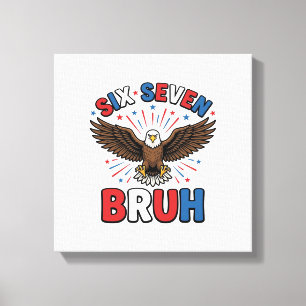 Patriotisk Örn Sex Sju Bruh Vektor Design_1 Canvastryck