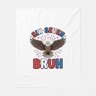Patriotisk Örn Sex Sju Bruh Vektor Design_1 Fleecefilt