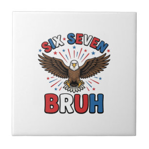 Patriotisk Örn Sex Sju Bruh Vektor Design_1 Kakelplatta