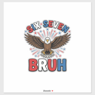 Patriotisk Örn Sex Sju Bruh Vektor Design_1 Klistermärken