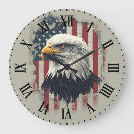 Patriotisk Örn Väggtimme USA Dekor Stor Klocka
