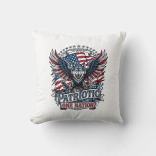 Patriotisk Örn Varg Hybrid Djur Hybrid Patriot Kudde