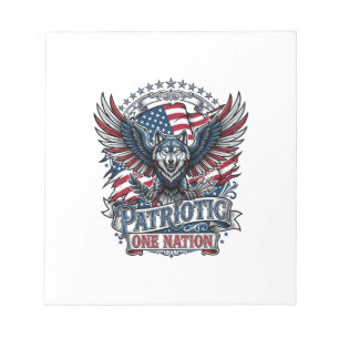Patriotisk Örn Varg Hybrid Djur Hybrid Patriotisk Anteckningsblock