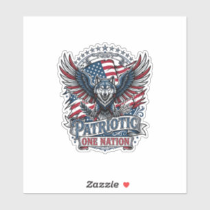 Patriotisk Örn Varg Hybrid Djur Hybrid Patriotisk Klistermärken