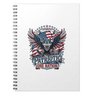 Patriotisk Örn Varg Hybrid Djurhybrid Patriotiskt Anteckningsbok