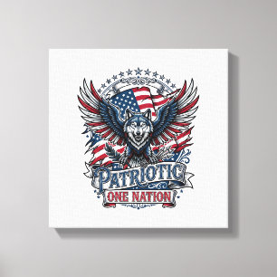 Patriotisk Örn Varg Hybrid Djurhybrid Patriotiskt Canvastryck