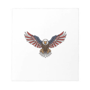 Patriotisk Örn Vintage Gravyr Vektor Design_1 Anteckningsblock