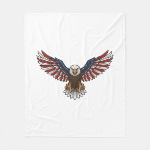 Patriotisk Örn Vintage Gravyr Vektor Design_1 Fleecefilt