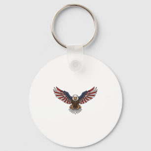 Patriotisk Örn Vintage Gravyr Vektor Design_1 Nyckelring
