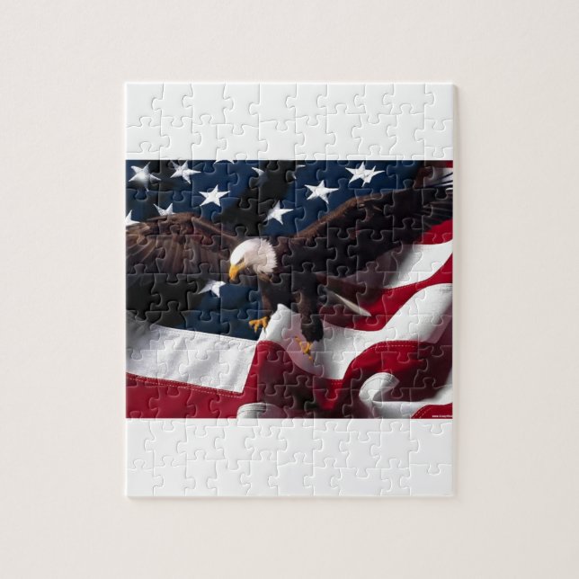 Patriotisk örnamerikanska flaggan pussel (Vertikal)