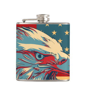 Patriotisk örnflagga för Retro amerikan Fickplunta