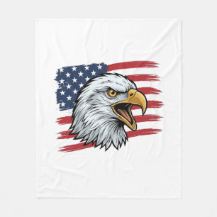 Patriotisk Örnflagga Vintage Vektor Design_1 Fleecefilt
