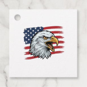 Patriotisk Örnflagga Vintage Vektor Design_1 Gåvor Etiketter