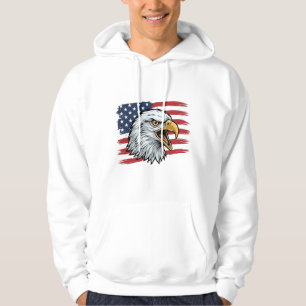 Patriotisk Örnflagga Vintage Vektor Design_1 Hoodie