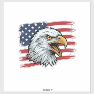 Patriotisk Örnflagga Vintage Vektor Design_1 Klistermärken