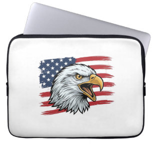 Patriotisk Örnflagga Vintage Vektor Design_1 Laptop Fodral