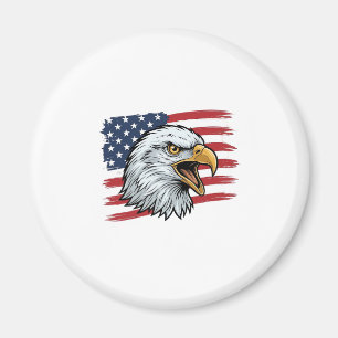 Patriotisk Örnflagga Vintage Vektor Design_1 Magnet