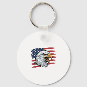 Patriotisk Örnflagga Vintage Vektordesign_1 Nyckelring