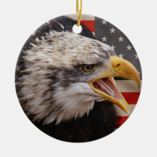 Patriotisk örnprydnad julgransprydnad keramik