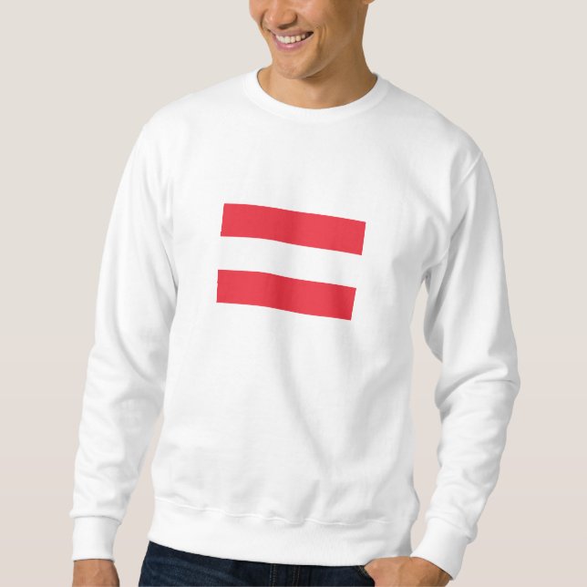 Patriotisk Österrikisk Flagg T-Shirt Lång Ärmad Tröja (Framsida)