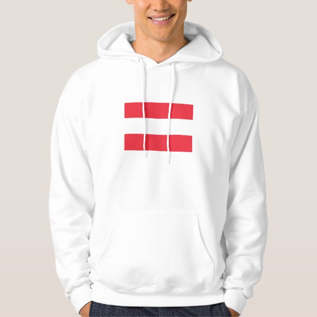 Patriotisk Österrikisk Flagg Tröja Hoodie (Framsida)