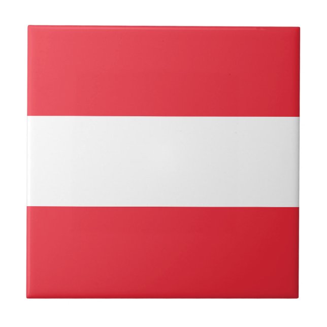 Patriotisk Österrikisk Flagga Keramisk Platta Kakelplatta (Framsidan)