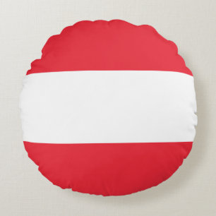 Patriotisk österrikisk flagga rund kudde