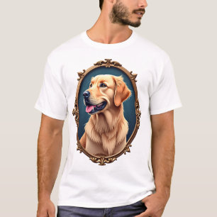 Patriotisk oval cameo skjorta för Golden Retriever T Shirt