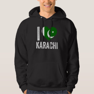 Patriotisk pakistanier Pakistans flagga Jag älsk Hoodie