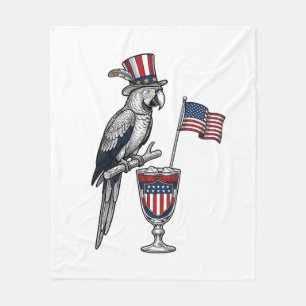 Patriotisk papegojscocktail vintage vektor design_ fleecefilt