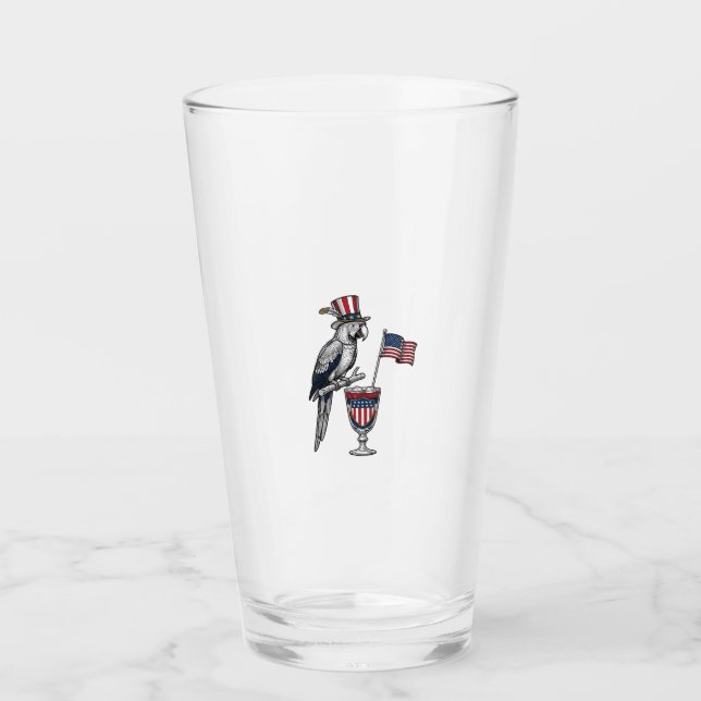 Patriotisk papegojscocktail vintage vektor design_ glaskopp (Framsida)