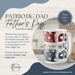 Patriotisk Pappa Fars dag Keramisk Mugg
