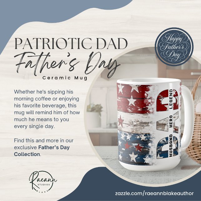 Patriotisk Pappa Fars dag Keramisk Mugg (Skapare uppladdad)