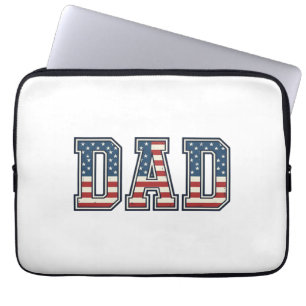 Patriotisk Pappa Flagga Bokstäver Vector Design_1 Laptop Fodral