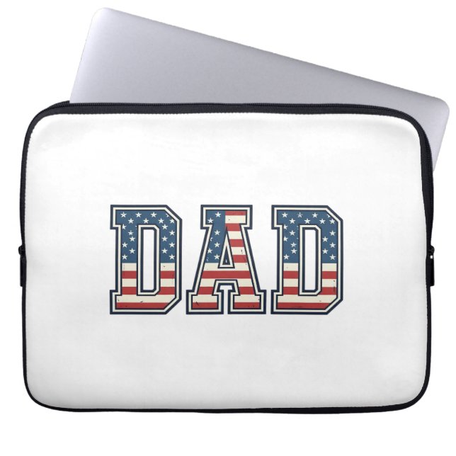 Patriotisk Pappa Flagga Bokstäver Vector Design_1 Laptop Fodral (Framsidan)