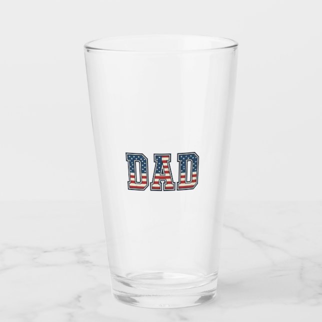 Patriotisk Pappa Flagga Bokstavsvektor Design_1 Glaskopp (Framsida)