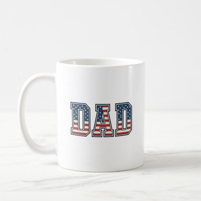 Patriotisk Pappa Flagga Bokstavsvektor Design_1 Kaffemugg (Vänster)
