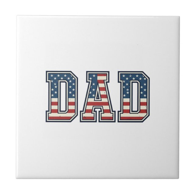 Patriotisk Pappa Flagga Bokstavsvektor Design_1 Kakelplatta (Framsidan)