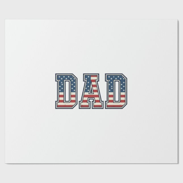 Patriotisk Pappa Flagga Bokstavsvektor Design_1 Presentpapper (Platt)