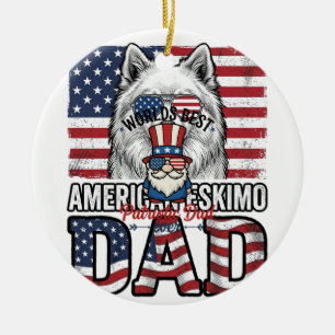 Patriotisk pappa Gnome Vintage Vector T-shirt Desi Julgransprydnad Keramik