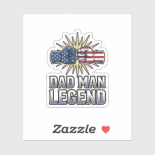 Patriotisk Pappa Man Legend Vintage T-Shirt Design Klistermärken