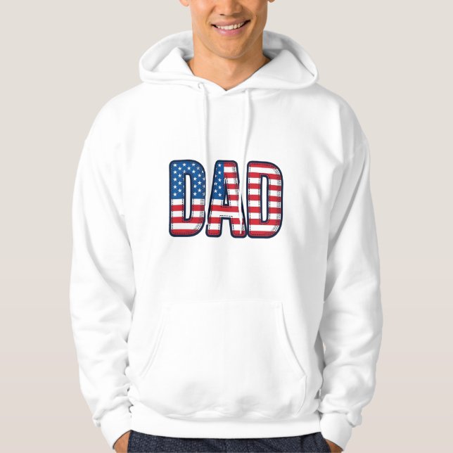 Patriotisk Pappa Vector T-Shirt Design_1 Hoodie (Framsida)