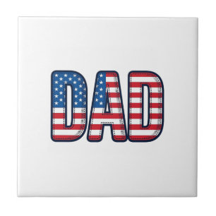Patriotisk Pappa Vector T-Shirt Design_1 Kakelplatta