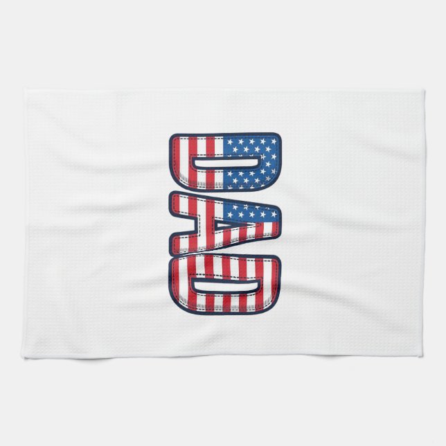 Patriotisk Pappa Vector T-Shirt Design_1 Kökshandduk (Horisontell)