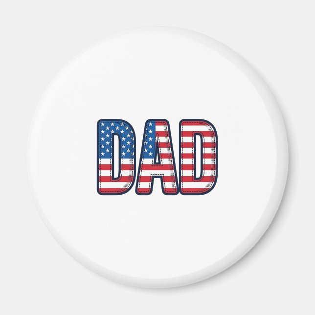 Patriotisk Pappa Vector T-Shirt Design_1 Magnet (Framsidan)