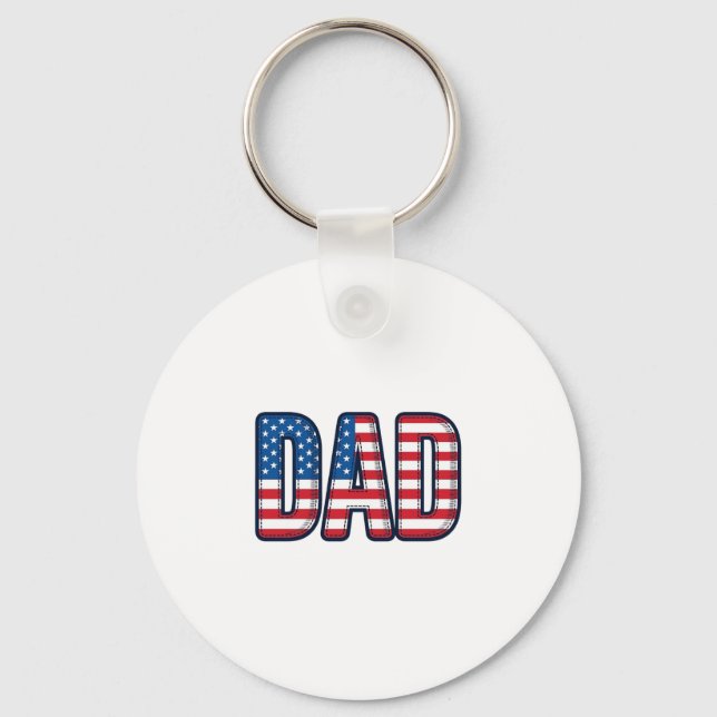 Patriotisk Pappa Vector T-Shirt Design_1 Nyckelring (Framsida)
