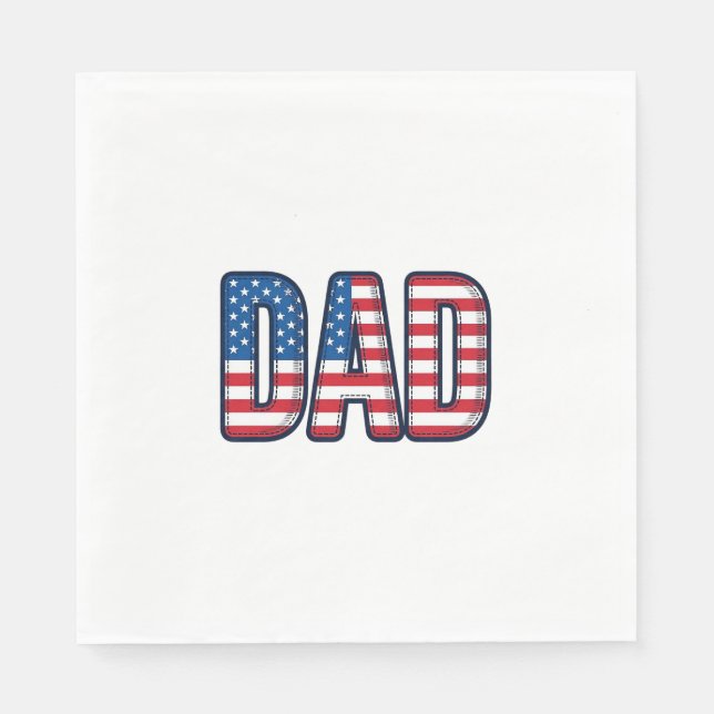 Patriotisk Pappa Vector T-Shirt Design_1 Pappersservett (Framsidan)
